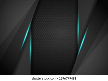 Technology background with metallic banner.