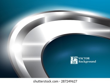 Technology background with metallic banner, Vector Illutration