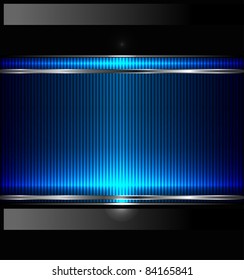 Technology background with metallic banner. vector