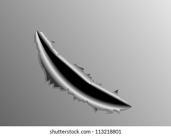 Technology background, metallic tracks through vector illustration.