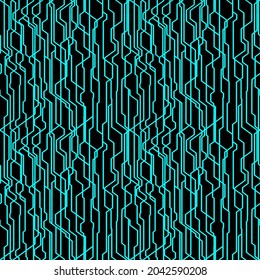 Technology background with micro circuit board. Seamless high tech pattern. IT texture. Stock vector illustration.