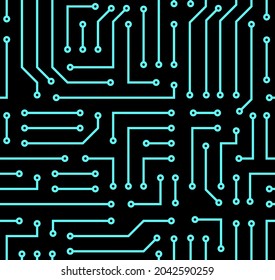 Fondo tecnológico con placa de microcircuito. Patrón de alta tecnología sin problemas. textura IT. Ilustración vectorial de material.