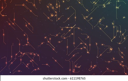 Technology background. Microchip calculation process. Science illustration. Futuristic network