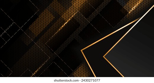technology background modern dark elegant black golden geometric