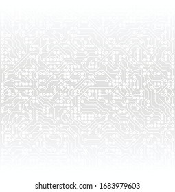 Technology Background. Monochrome Texture. Gray Backdrop. PCB Modern Pattern. Vector illustration