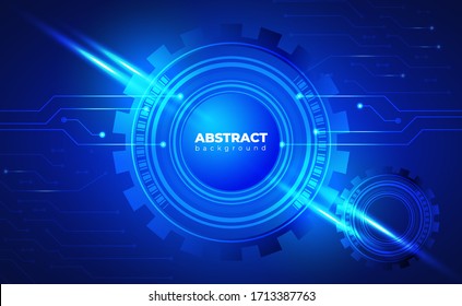 technology background. neon effect. circuit board concept. Gear Wheel Mechanism. button. Hi-tech digital technology and engineering. Digital technology backdrop. Vector illustration