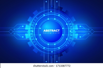 technology background. neon effect. circuit board concept. Gear Wheel Mechanism. button. Hi-tech digital technology and engineering. Digital technology backdrop. Vector illustration