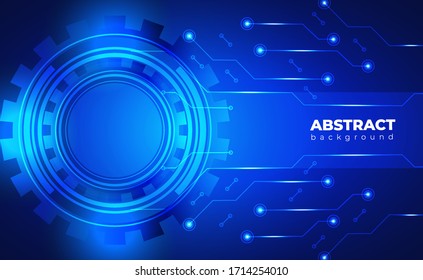 technology background. neon effect. circuit board concept. Gear Wheel Mechanism. button. Hi-tech digital technology and engineering. Digital technology backdrop. Vector illustration