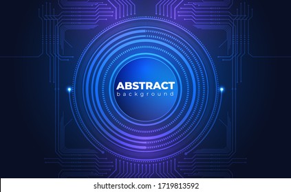 Technology Background. Neon Effect. Circuit Board Concept. Electronic Motherboard Illustration. Hi-tech Digital Technology And Engineering. Digital Technology Backdrop. Vector Illustration