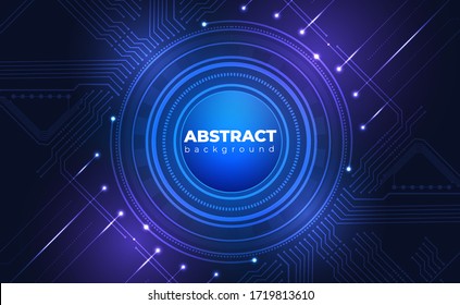 Technology Background. Neon Effect. Circuit Board Concept. Electronic Motherboard Illustration. Hi-tech Digital Technology And Engineering. Digital Technology Backdrop. Vector Illustration