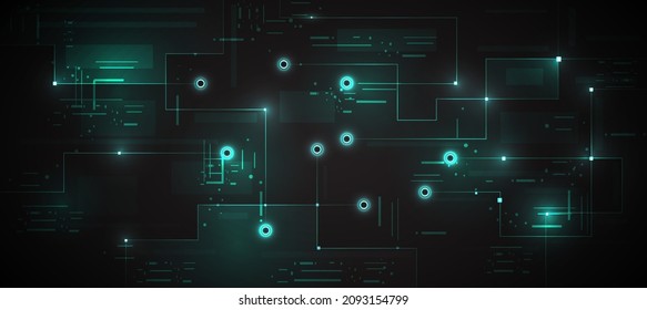 technology background and network ,green abstract , green light abstract and digital background