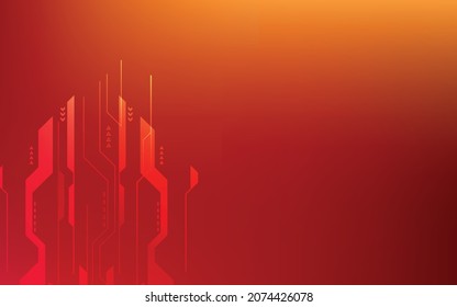 Technology background, orange modern abstract luxury geometric shape. Premium wallpaper for template, backdrop, brochure, poster, website or banner. 