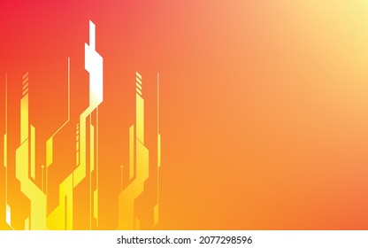Technischer Hintergrund, orangefarbene, moderne abstrakte, luxuriöse geometrische Form. Premium-Bildschirmhintergründe für Vorlage, Hintergrund, Broschüre, Poster, Website oder Banner. 