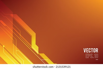 Technology background, orange modern abstract luxury geometric shape. Premium wallpaper for template, backdrop, brochure, poster, website or banner. 