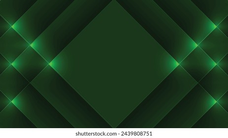 Technology background overlap layer on dark space with green light lines effect decoration. Modern graphic design element cutout style 