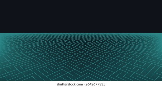 Technology background perspective retro grid. Futuristic cyber surface 80s - 90s styled. Vector blue mesh on a colorful background. Digital space wireframe landscape.