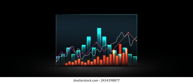 
technology background picture Concept of trading or financial management and chart analysis. Advertising banner design screen