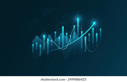 Technology background picture, financial graph, stock market trading data