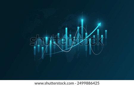 Technology background picture, financial graph, stock market trading data