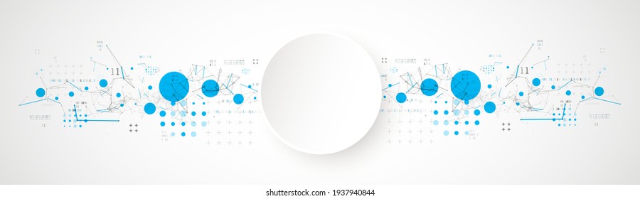 Technology background with plexus effect. Big data concept. Binary computer code. Vector illustration.