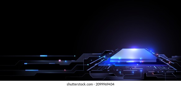 technology background and power button and main board or CPU  and transistor processing and digital encryption
