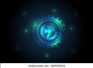 technology background and power button and vector picture