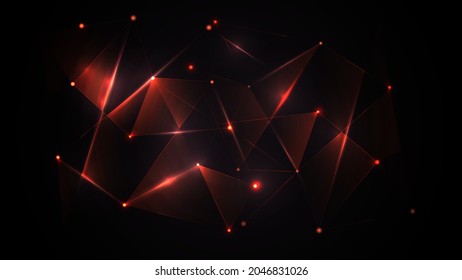 technology background and power button and vector picture,red background ,orange abstract ,link network