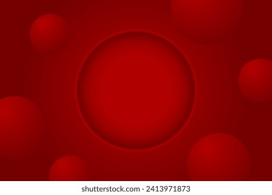 Technology Background With Red Circle Frame. Geometric Backdrop. Future Wallpaper. BG. Vector Illustration