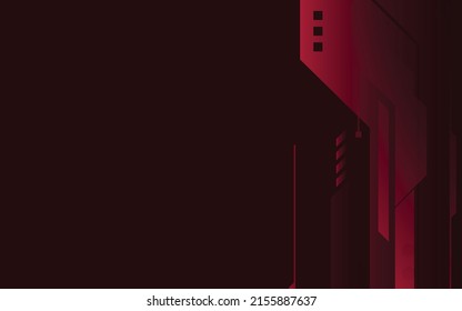 Fondo tecnológico, forma geométrica de lujo abstracta y roja. Papel de pantalla premium para plantilla, fondo, folleto, afiche, sitio web o banner. 