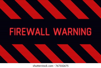 technology background with red stripes firewall warning sign 