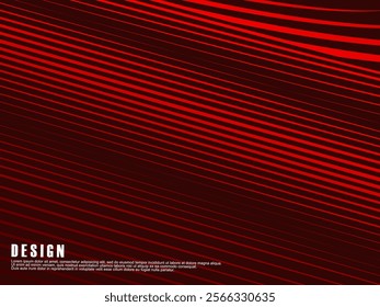Technology background with red waves. Editable futuristic strokes.