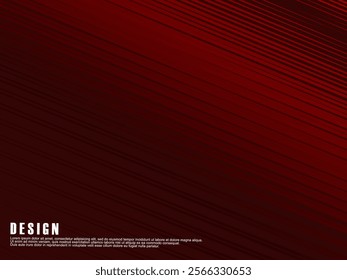 Technology background with red waves. Editable futuristic strokes.