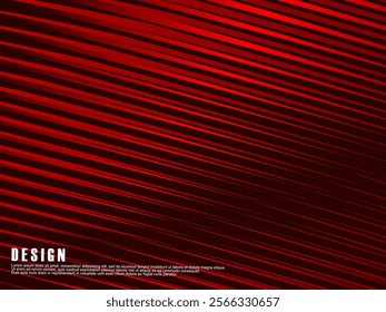 Technology background with red waves. Editable futuristic strokes.