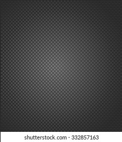 Technology background with seamless circle perforated carbon speaker grill texture. Vector 