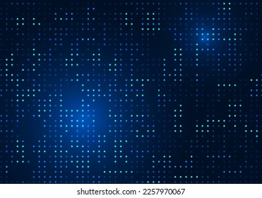 Technology background Shows the inner workings of the technology processor. that are arranged in dots and gradation of light focus on blue tones