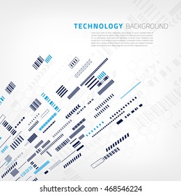 Technology background with small design elements. Vector illustration for presentations, polygraphy or banners.