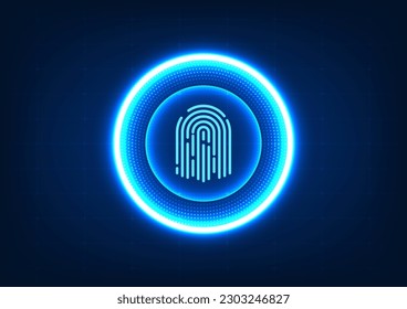 Technology background smart fingerprint technology Technology that helps secure access to important information of individuals or even organizations. It is popular to protect data in smartphones.