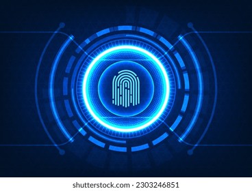 Technology background smart fingerprint technology Technology that helps secure access to important information of individuals or even organizations. It is popular to protect data in smartphones.