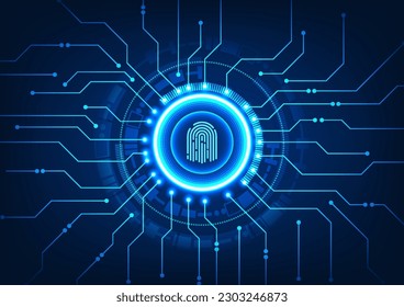 Technology background smart fingerprint technology Technology that helps secure access to important information of individuals or even organizations. It is popular to protect data in smartphones.