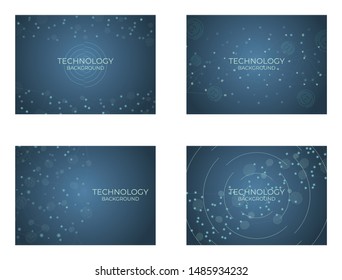 Technology background structure digital design line connection with round style light. vector illustration