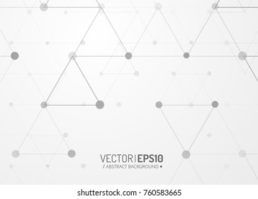 Technology background. Triangles with dots. Geometric pattern