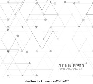 Technology background. Triangles with dots. Geometric pattern