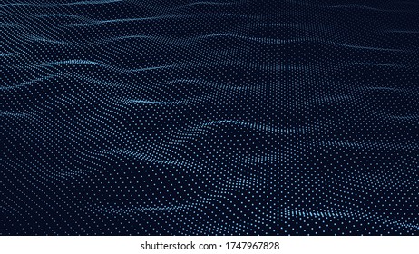 Technology background vector. Abstract digital wave of particles. Futuristic point wave. Vector illustration