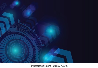 Technology background vector. Control and data display screen. Fast digital data transmission. HUD and connection circuit.
