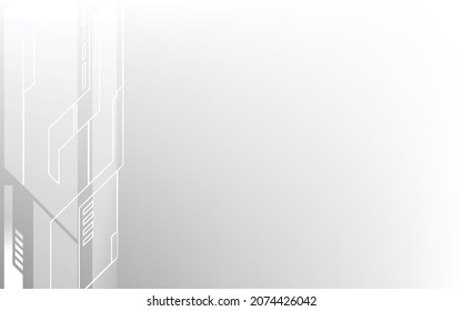 Technology background, white modern abstract luxury geometric shape. Premium wallpaper for template, backdrop, brochure, poster, website or banner. 