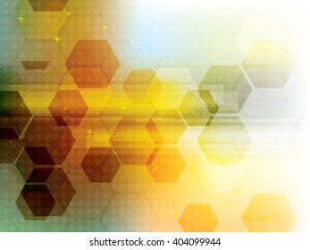 Technology background yellow futuristic abstract  in digital vector with hexagon.