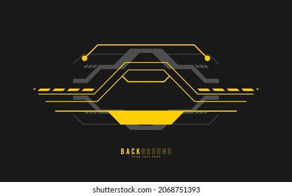 Technology background, yellow modern abstract luxury geometric shape. Premium wallpaper for template, backdrop, brochure, poster, website or banner. 