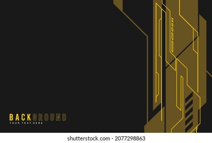 Technology background, yellow modern abstract luxury geometric shape. Premium wallpaper for template, backdrop, brochure, poster, website or banner. 