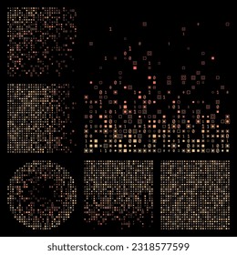 Technology background with a yellow-orange color theme featuring gradient geometric patterns. Stylish vector illustration.
