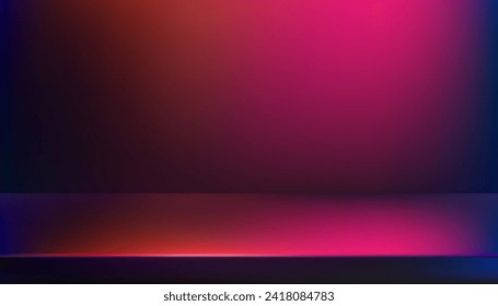 Technology Background,Empty Purple, Blue,Pink Studio Wall Room with Table for Product Present,Vector Backdrop Display podium with futuristic colourful neon light,Banner future Cyberspace concept
